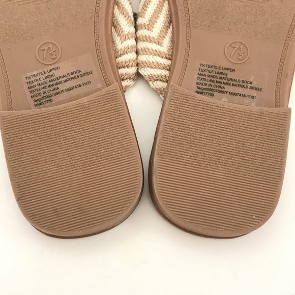 UNIVERSAL THREAD Knotted Slide Sandals Tan Slip On Sandals Women’s Size 7.5 - Picture 10 of 15